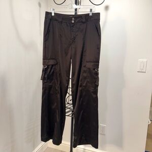 Lovefire Brown Satin Cargo Pants Size 13